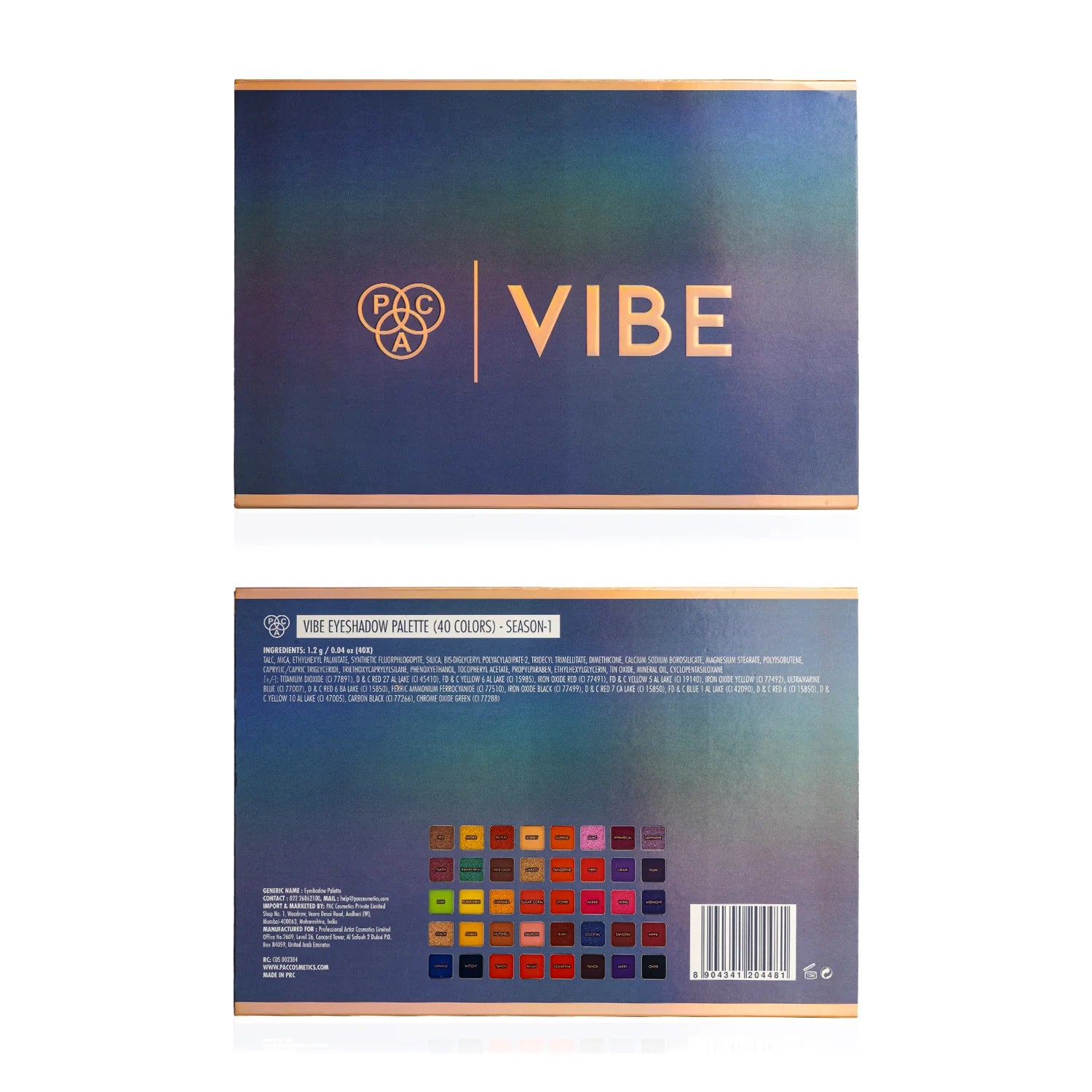 PAC VIBE Shadow X40 – Highly Pigmented, Blendable & Long-Lasting Eyeshadow Palette