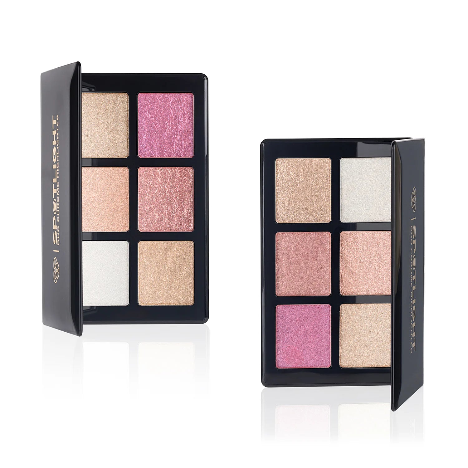 PAC Duo Chrome Highlighter Palette – 6 Shades | Multi-Dimensional Glow & High Impact Shine