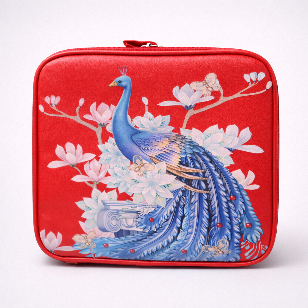Multipurpose Makeup Vanity Box – Peacock Red Edition
