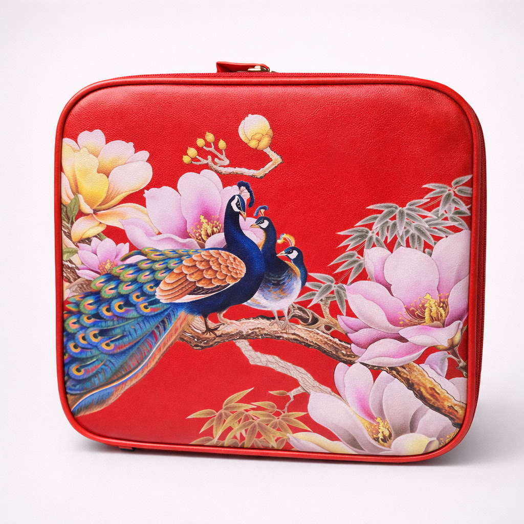 Multipurpose Makeup Vanity Box – Peacock Red Edition
