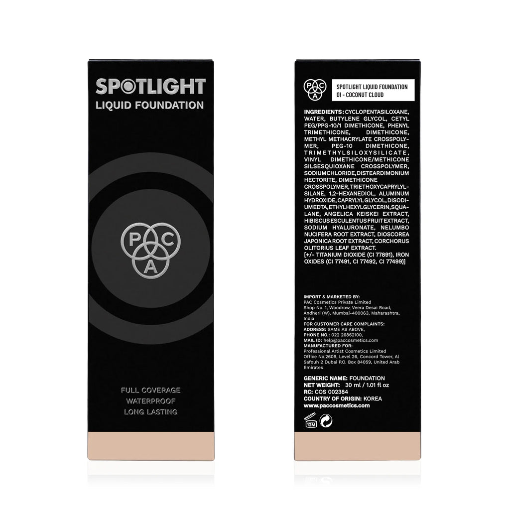PAC Spotlight Liquid Foundation – Radiant Finish, Long-Lasting Flawless Coverage