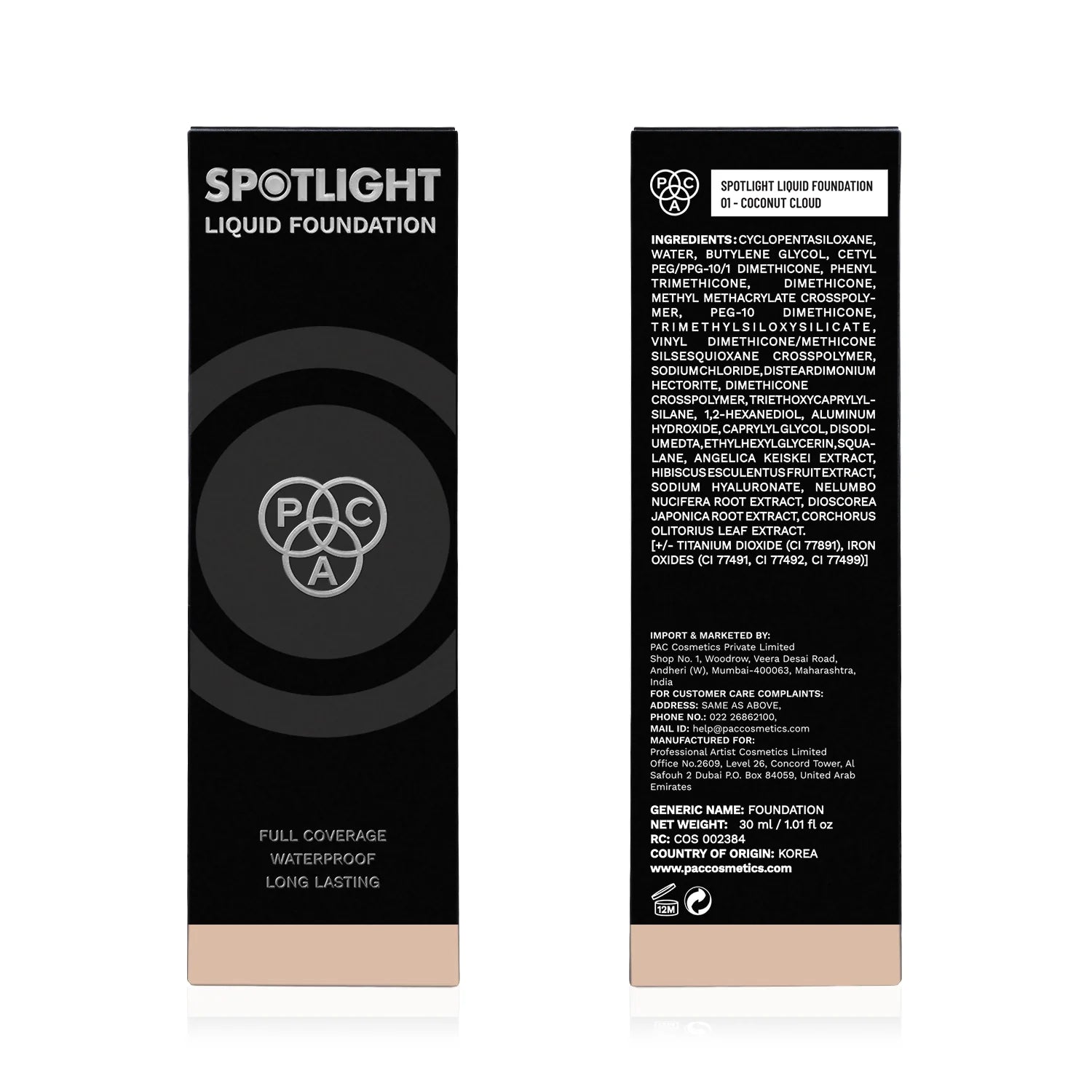 PAC Spotlight Liquid Foundation – Radiant Finish, Long-Lasting Flawless Coverage